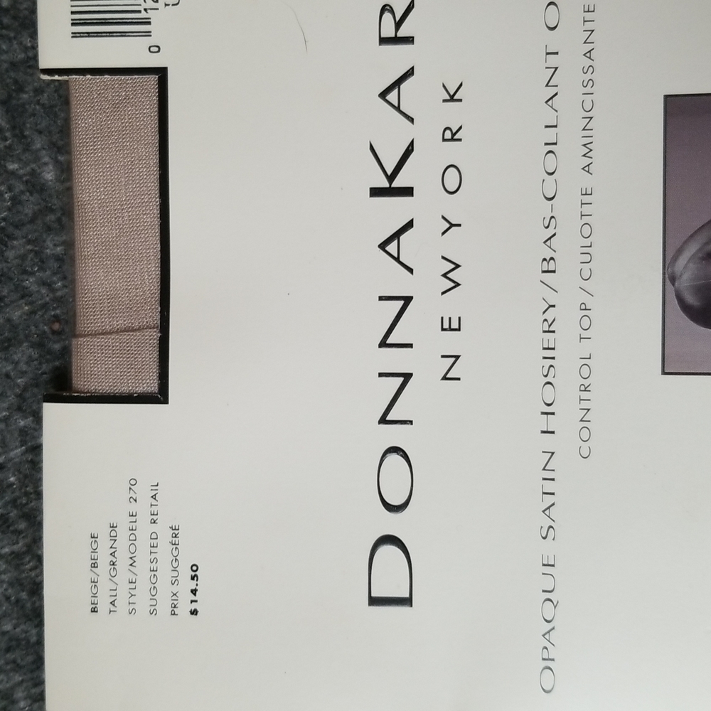 Donna Karan Opaque Satin Hosiery, Control top, Size tall, Beige